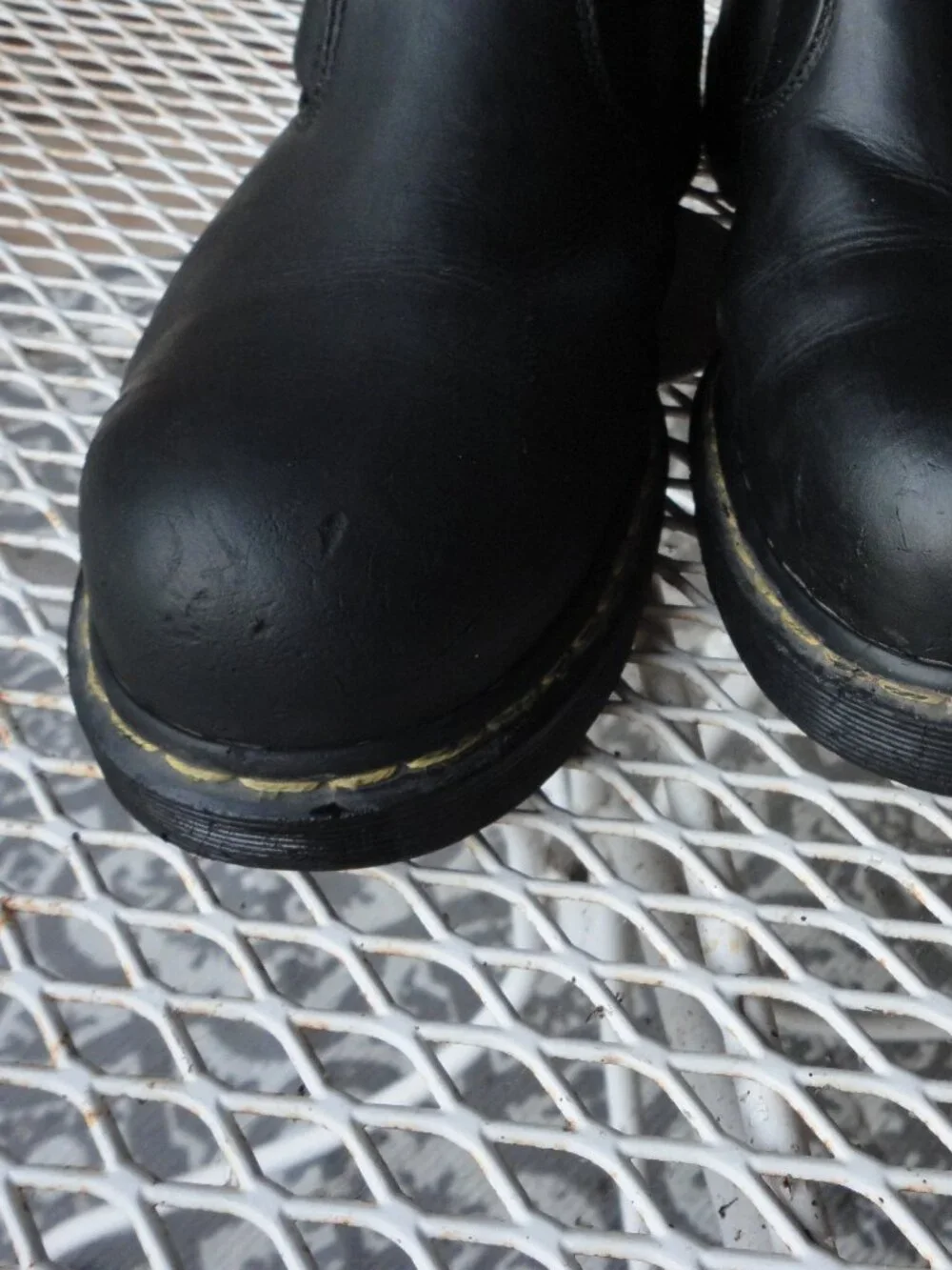 DR MARTENS Black Leather Steel Toe Men's Industrial Work Boots Size 12